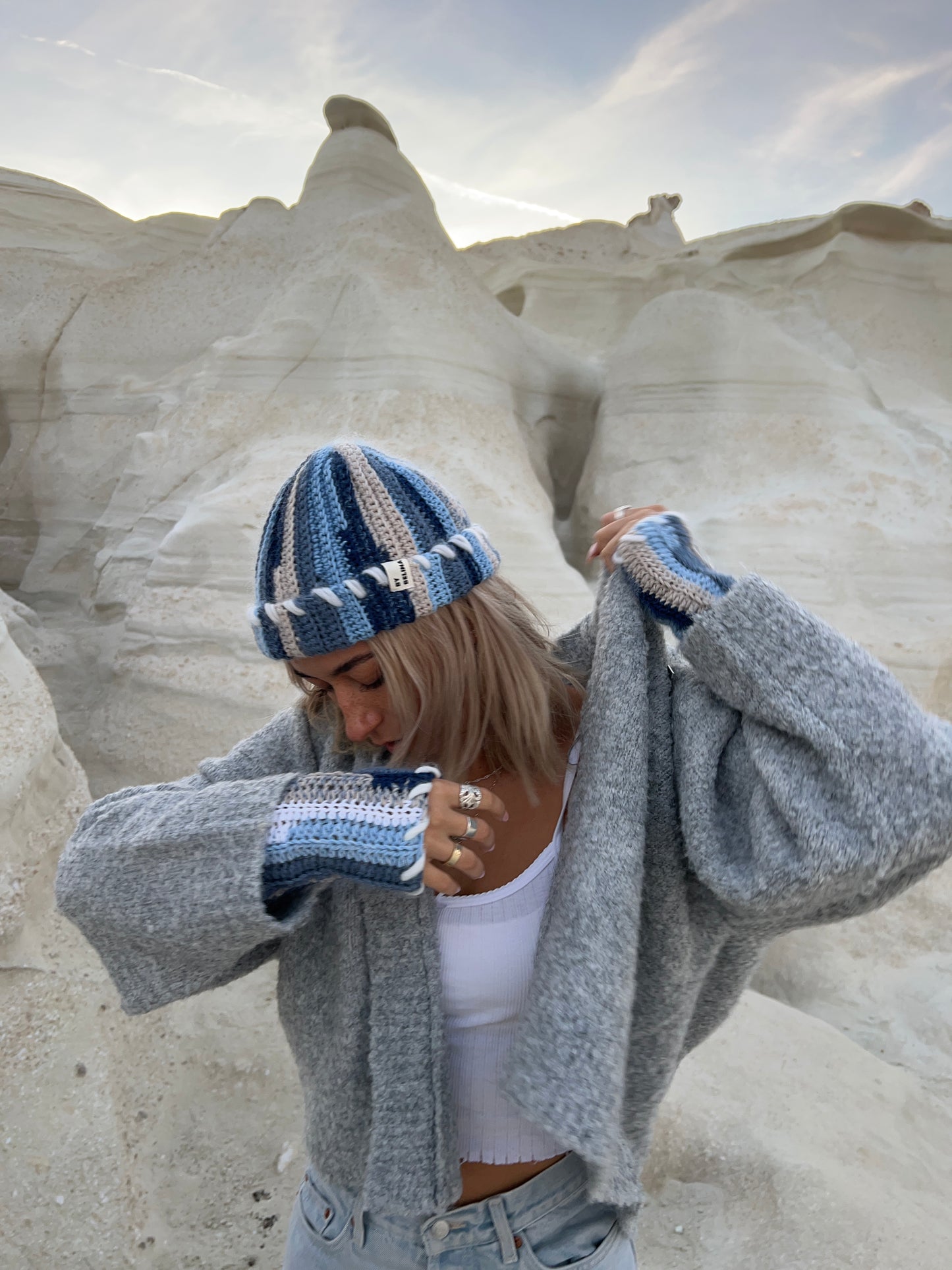 (PRINT ONLY) CROCHET SET 04 'BEANIE + HAND WARMERS'