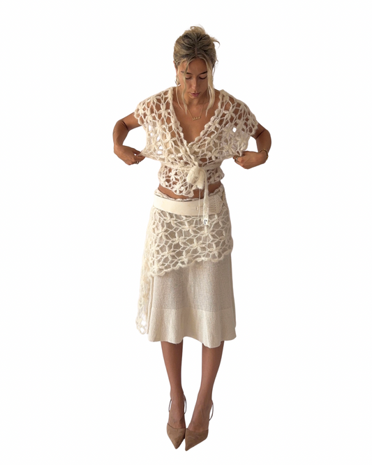 CROCHET SET 06 'FLOWER WRAP TOP'