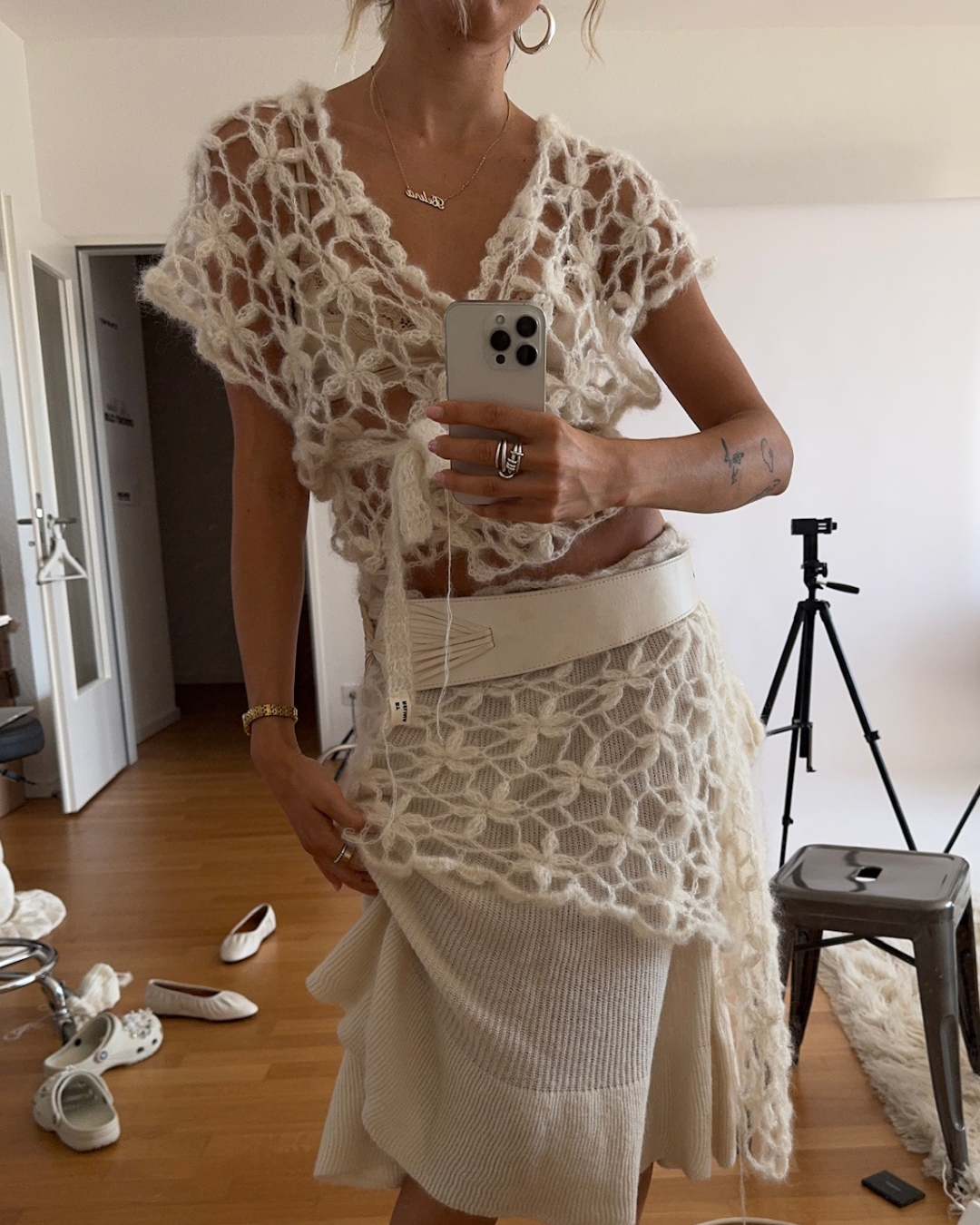 CROCHET SET 06 'FLOWER WRAP TOP'