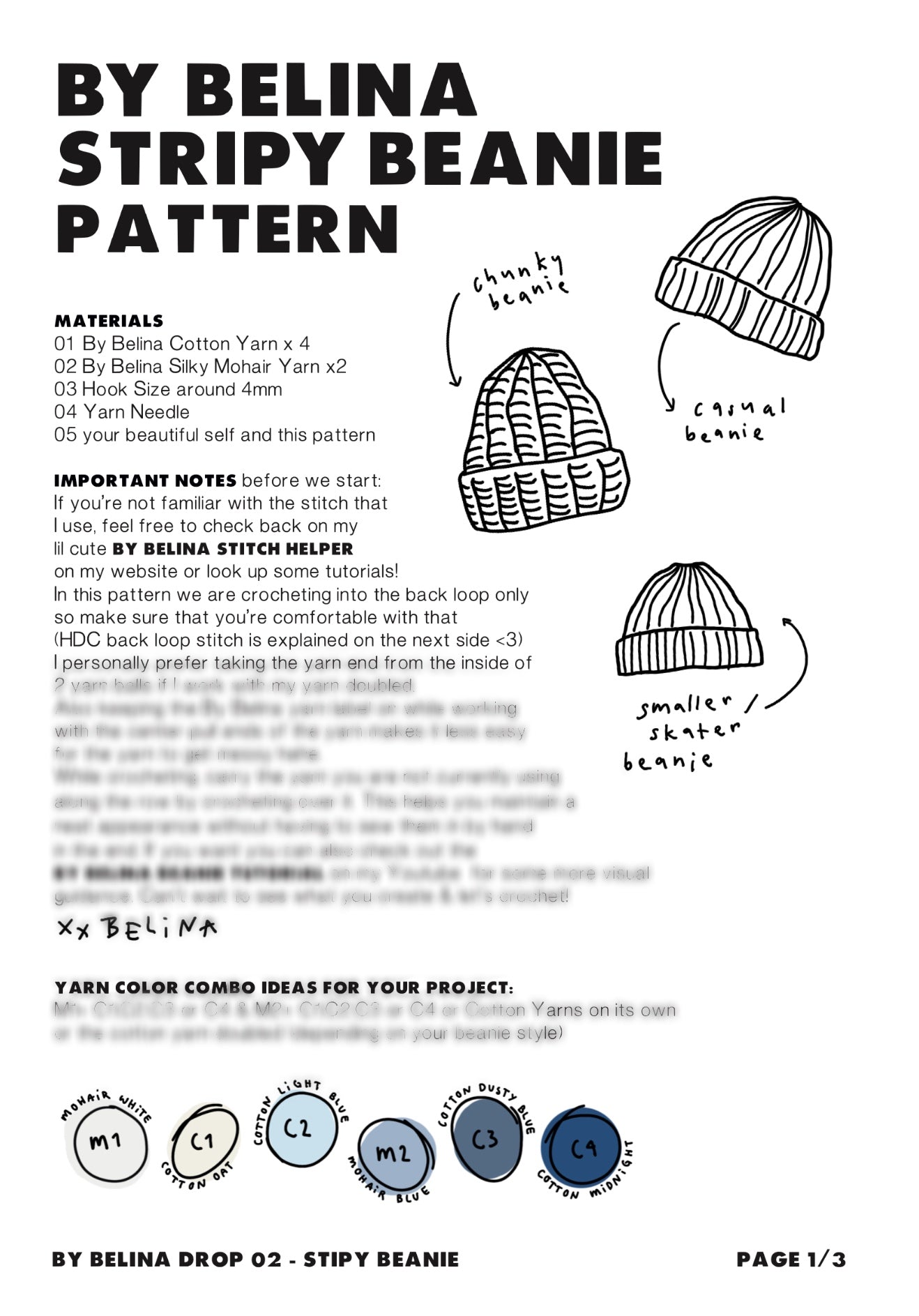 PDF PATTERN - Beanie