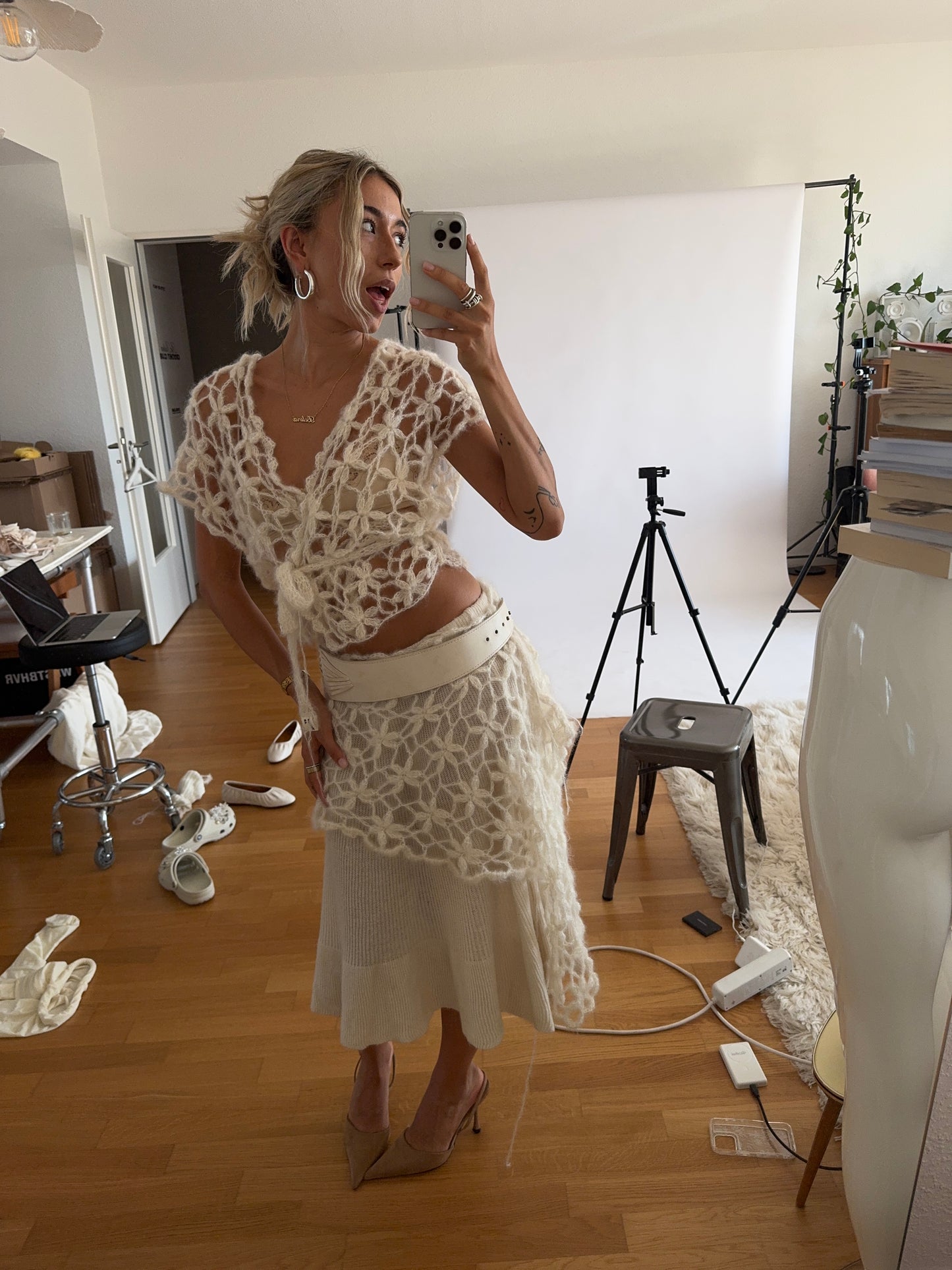 CROCHET SET 06 'FLOWER WRAP TOP'