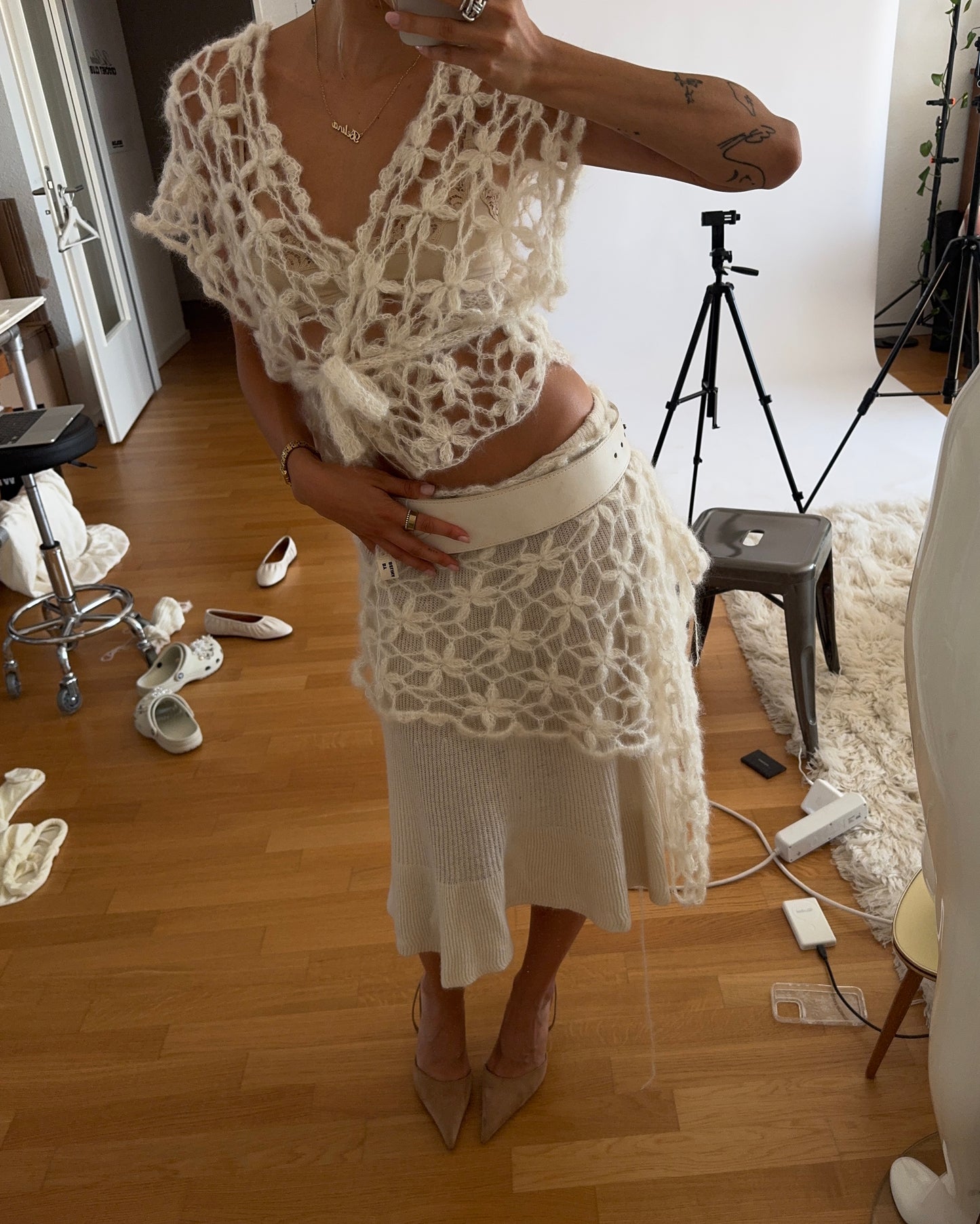 CROCHET SET 06 'FLOWER WRAP TOP'