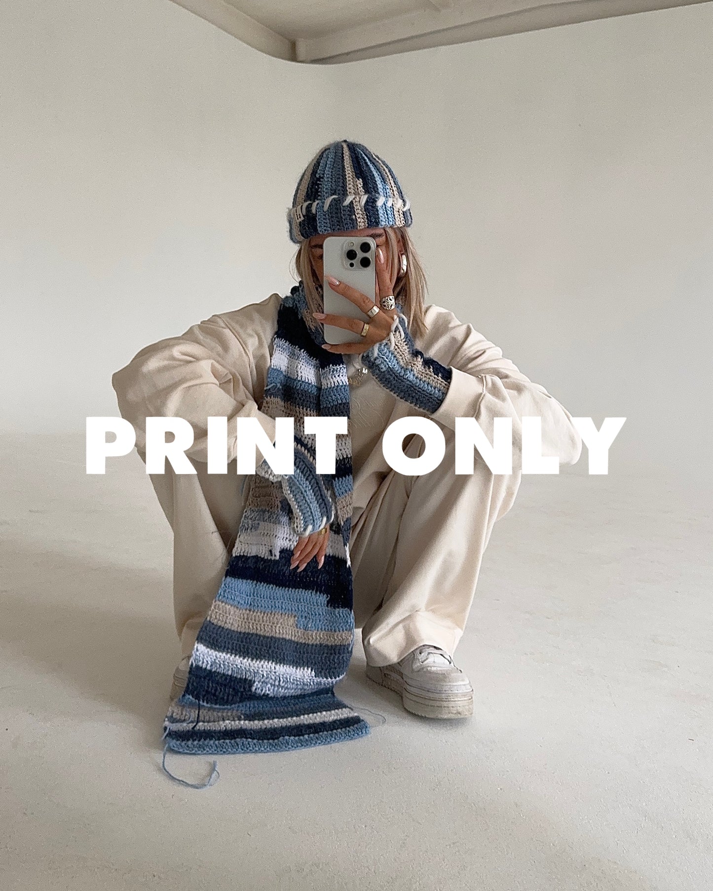 (PRINT ONLY) CROCHET SET 04 'BEANIE + HAND WARMERS'