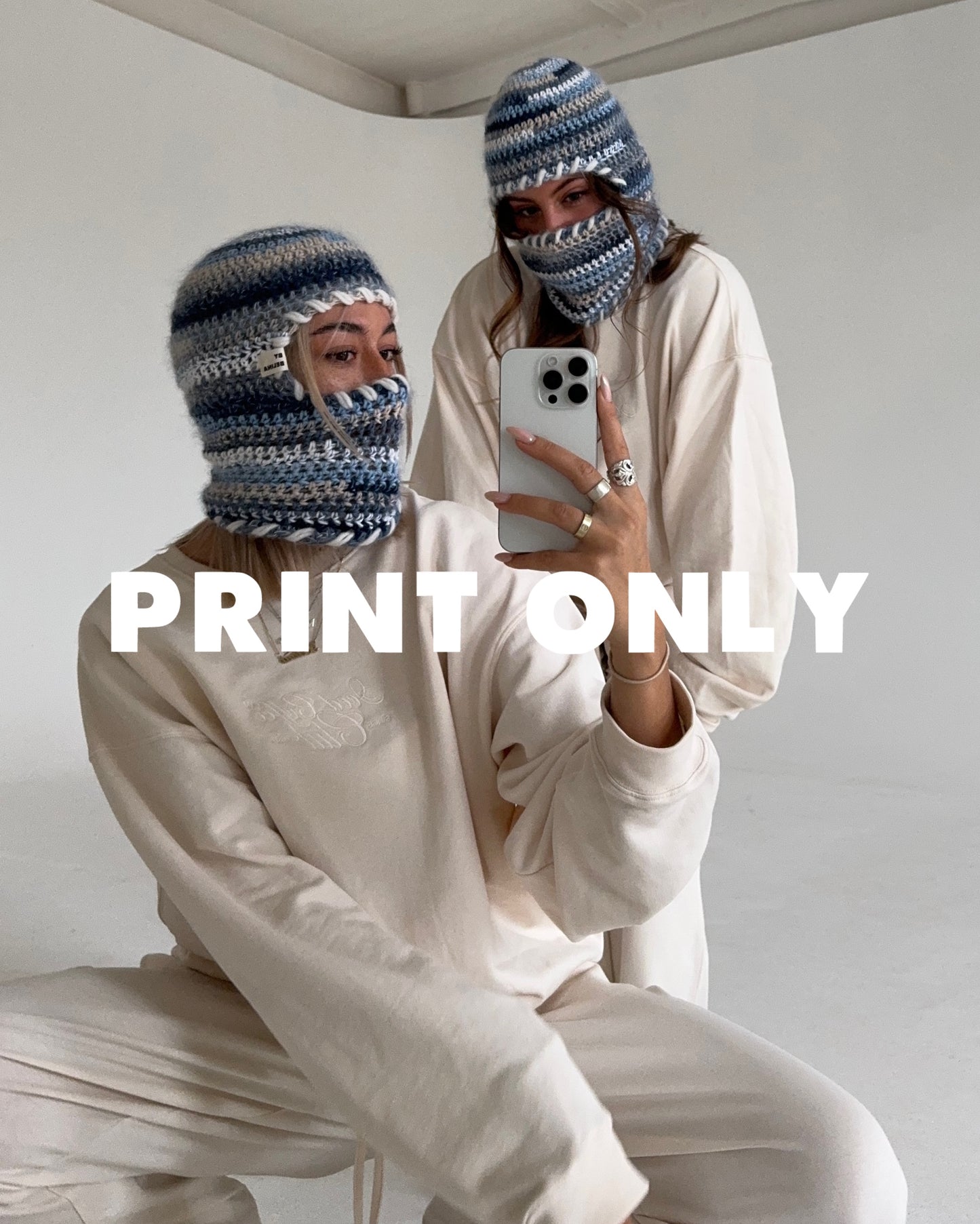 (PRINT ONLY) CROCHET SET 01 'BALACLAVA + HAND WARMERS'